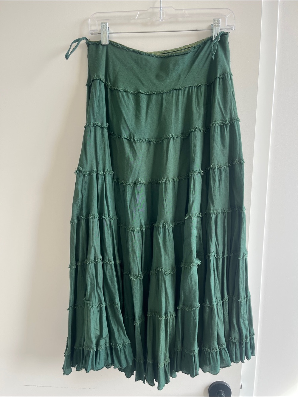 Women's Tiered Maxi Skirt - Green